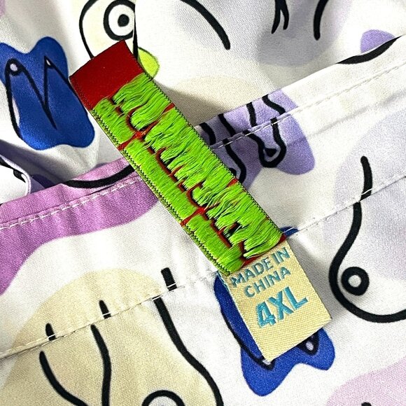 Peachbruh Unisex Novelty Button Shirt size 4XL 57x33 Boobs Breast Sheer - Picture 6 of 6